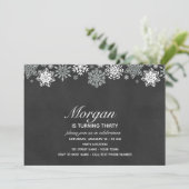 Élégant Snowflake Invitation d'anniversaire (Debout devant)