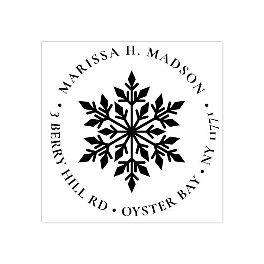Elegant Snowflake kerstfeestdag — Retouradres Rubberstempel (Afrduk)