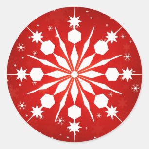 Elegant Snowflake Kerstkerst Ronde Sticker