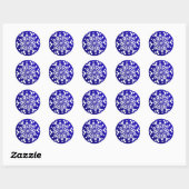 Elegant Snowflake Kerstkerst Ronde Sticker (Vel)