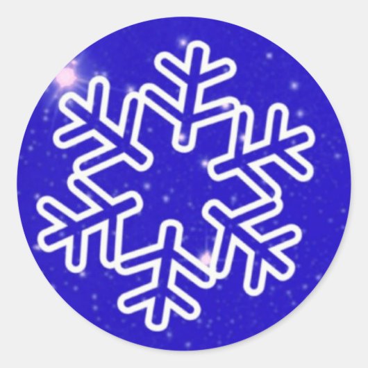 Elegant Snowflake Kerstkerst Ronde Sticker (Voorkant)