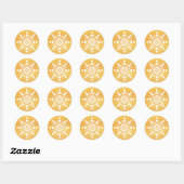 Elegant Snowflake Kerstkerst Ronde Sticker (Vel)