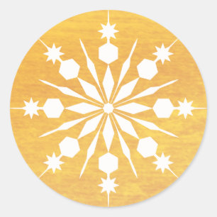 Elegant Snowflake Kerstkerst Ronde Sticker