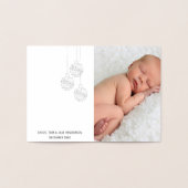 Elegant Snowflake Photo Holiday Card Silver Foil Folie Kaarten (Binnen)