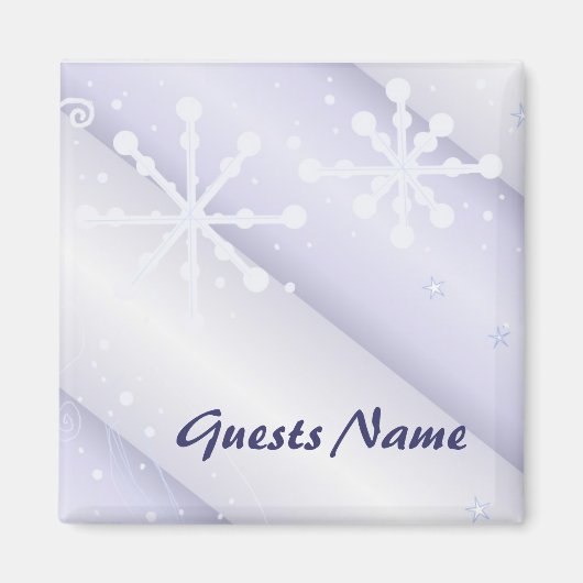 Elegant Snowflake Place Holder Magneet (Voorkant)