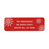Elegant Snowflake Red Holiday Adres Elegant Etiket (Voorkant)