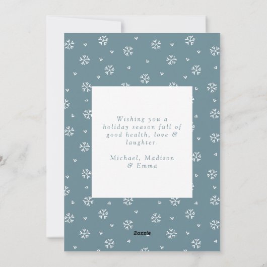 Elegant Snowflake Wreath Frost Blue Non-Photo Feestdagenkaart (Achterkant)