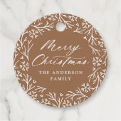 Elegant Snowflake Wreath Gingerbrood Gift Labels (Voorkant)