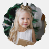 Elegant Snowflake Wreaty Navy Foto met Kerstmis Ornament Kaart (Achterkant)