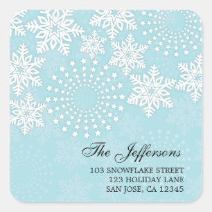 Élégant Snowflakes 4 - étiquette de adresse de vac