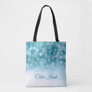 Elegant Snowflakes Aangepast   Canvas tas