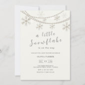 Élégant Snowflakes Baby shower d'hiver Invitation (Devant)