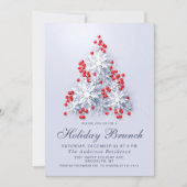 Elegant Snowflakes CHRISTMAS HOLIDAY BRUNCH Kaart (Voorkant)