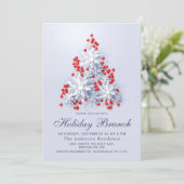 Elegant Snowflakes CHRISTMAS HOLIDAY BRUNCH Kaart (Staand voorkant)