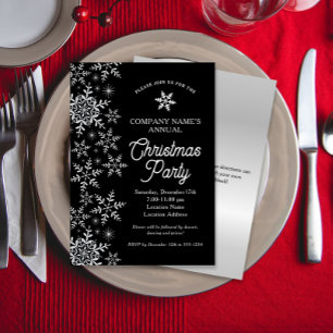 Elegant Snowflakes Company Kerstparty Kaart