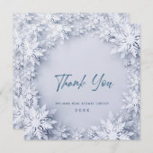 Elegant Snowflakes Corporate Kerstfeestdag Bedankkaart (Voorkant / Achterkant)