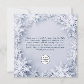Elegant Snowflakes Corporate Kerstfeestdag Bedankkaart (Achterkant)