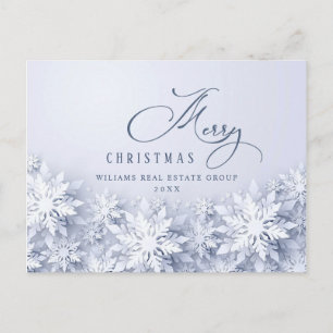 Elegant Snowflakes Corporate Kerstfeestdag Briefkaart