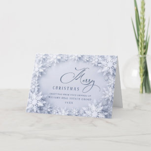 Elegant Snowflakes Corporate Kerstgroet Feestdagen Kaart