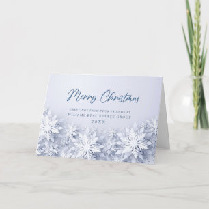 Elegant Snowflakes Corporate Kerstgroet Feestdagen Kaart