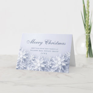 Elegant Snowflakes Corporate Kerstgroet Feestdagen Kaart