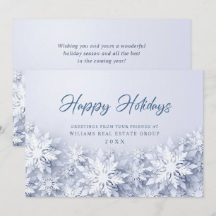 Elegant Snowflakes Corporate Kerstgroet Feestdagenkaart