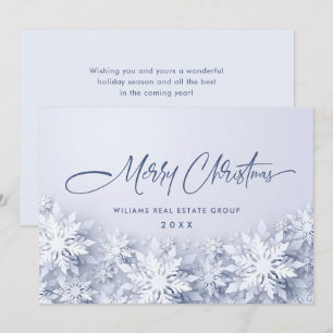 Elegant Snowflakes Corporate Kerstgroet Feestdagenkaart