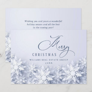 Elegant Snowflakes Corporate Kerstgroet Feestdagenkaart
