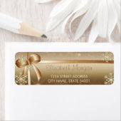 Élégant Snowflakes Gold, Étiquette Bow (En situation)