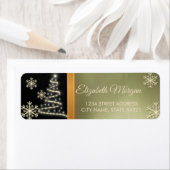 Élégant Snowflakes Gold Étiquette d'arbre de Noël (En situation)