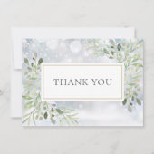 Élégant Snowflakes hiver Merci vert (Devant)