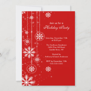 Elegant Snowflakes Holiday Party Uitnodiging