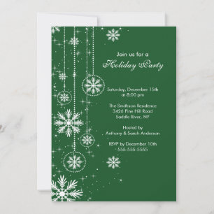 Elegant Snowflakes Holiday Party Uitnodiging