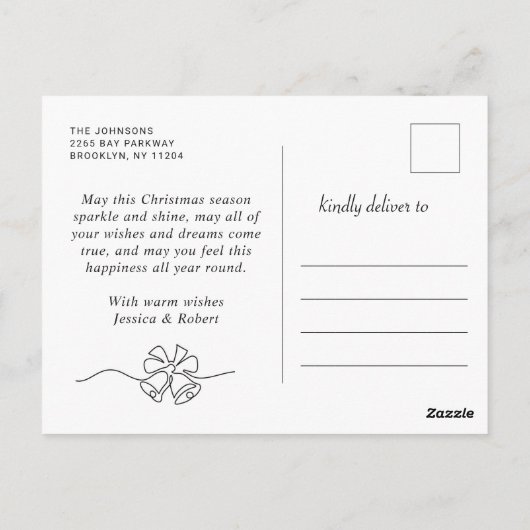 Elegant Snowflakes kerstcadeaudag Briefkaart (Achterkant)