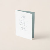 Élégant Snowflakes Mariage hiver Noël Menu (Devant)