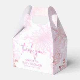 Elegant Snowflakes Meisje Baby shower Bedankdoosjes