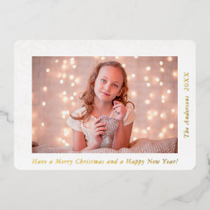 Elegant Snowflakes Merry kerst Aangepaste foto Folie Feestdagenkaart