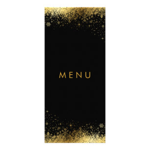 Élégant Snowflakes noir et or - Menu