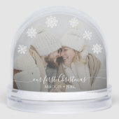 Élégant Snowflakes Notre première photo de Noël (Avant)