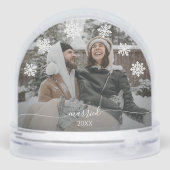 Élégant Snowflakes Notre première photo de Noël (Arrière)