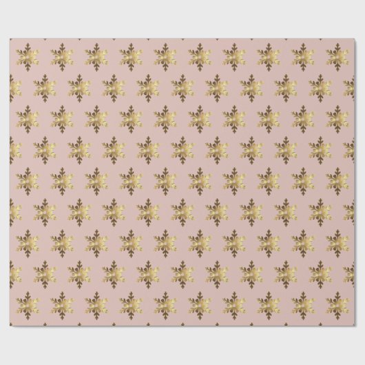 Elegant Snowflakes Patroon Zacht Roze Kerstmis Cadeaupapier (Vlak)