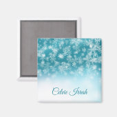 Élégant Snowflakes Personnalisé | Magnet (Recto/Verso)