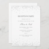 Élégant Snowflakes Réception Carte d'invitation (Devant / Derrière)