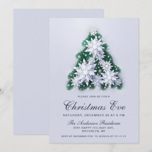 Elegant Snowflakes Tree Holiday kerstavond Kaart
