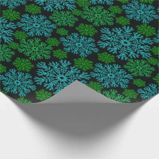 Elegant Snowflakes Winter Pattern Cadeaupapier (Hoek)