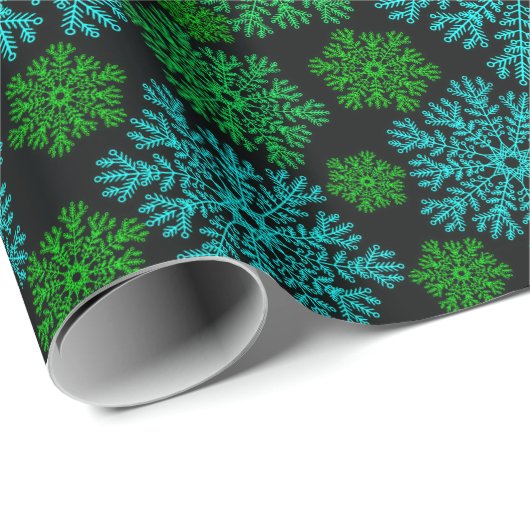 Elegant Snowflakes Winter Pattern Cadeaupapier (Rol Hoek)