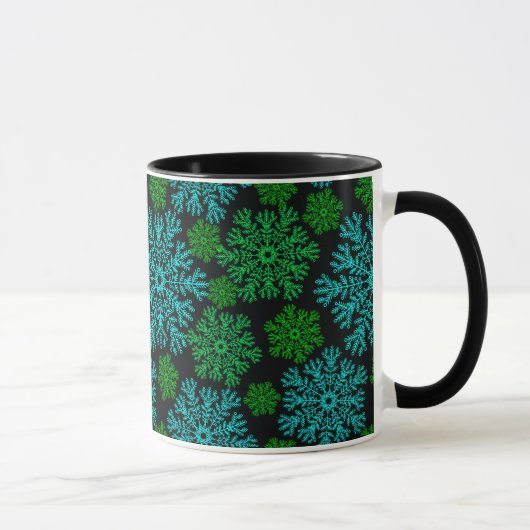 Elegant Snowflakes Winter Pattern Mok (Rechts)