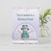 Elegant SnowGlobe & Snowman-kerstfeest Kaart (Staand voorkant)