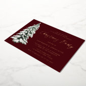 Elegant Snowy kerstmis Gold Folie Uitnodiging (Gedraaid)