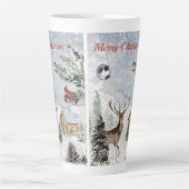 Elegant Snowy Winter Wonderland Red Kardinaal Latte Mok (Voorkant)